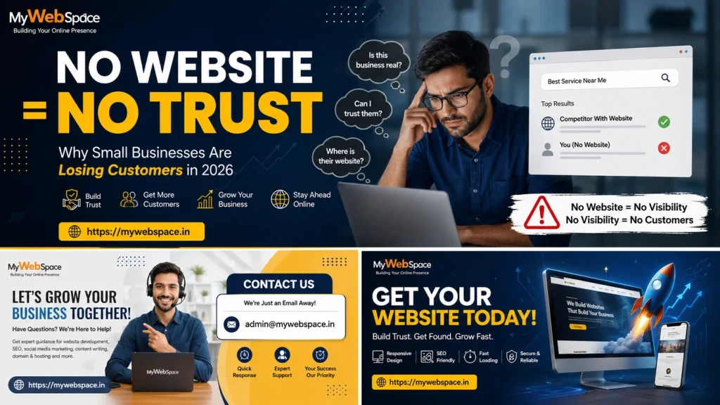 No website no trust business concept for small businesses